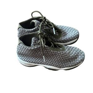 Jordan Future Mid Olive Canvas Lace Up Sneakers Size 4Y